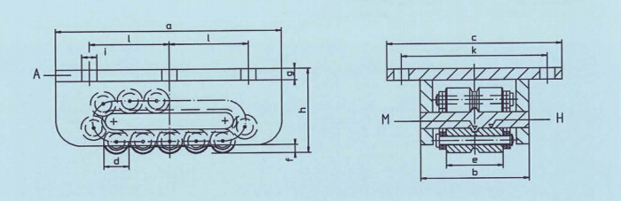 德国Boerkey AM-H型载重滚轮小车尺寸图